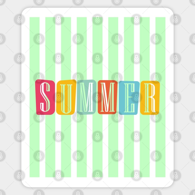 Summer - Green Stripes on - Sticker by Peter the T-Shirt Dude